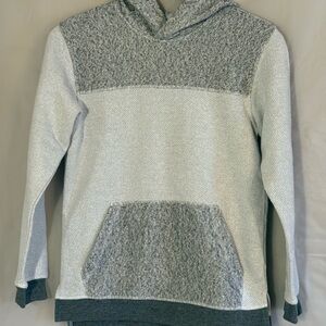 BKE Blocked Gray and White Hoodie Sweatshirt w/Kangaroo Pocket